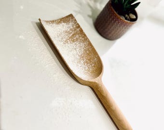 Large wooden scoop - flour scoop - ethically made in the UK from European beech wood