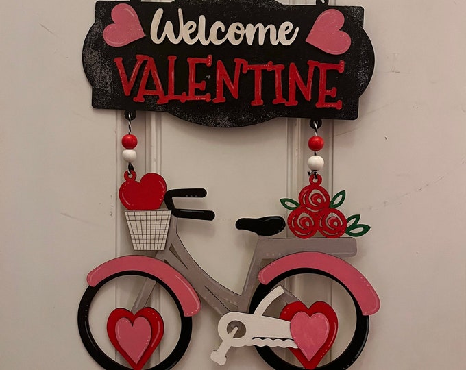 Valentine's Door/Wall Hanger - Hand Painted Laser cut. Home Deco Gift Idea
