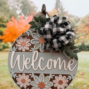 Welcome - Front Door Decor - Summer Daisy Door Hanger - Front Porch Sign - Wall Art - Wall Sign - DIY Project