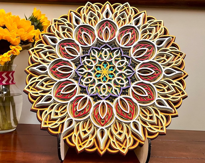Mandala Wall Art - Sunflower - 8 layers