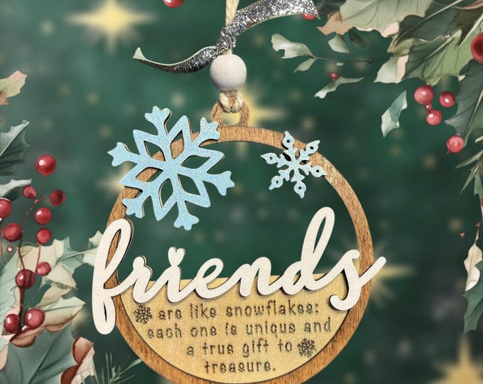 Christmas Ornaments - Friends - Tree Ornament - Ornament Exchange - Snowflakes - Hand Painted - Gift Ideas