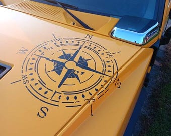 Vinyl distressed style compass hood decal window decal fits Jeep wrangler 4runner