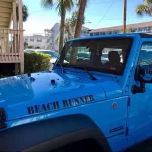 Décalcomanie de capot en vinyle Beach Runner adaptée à la capote de Jeep wrangler