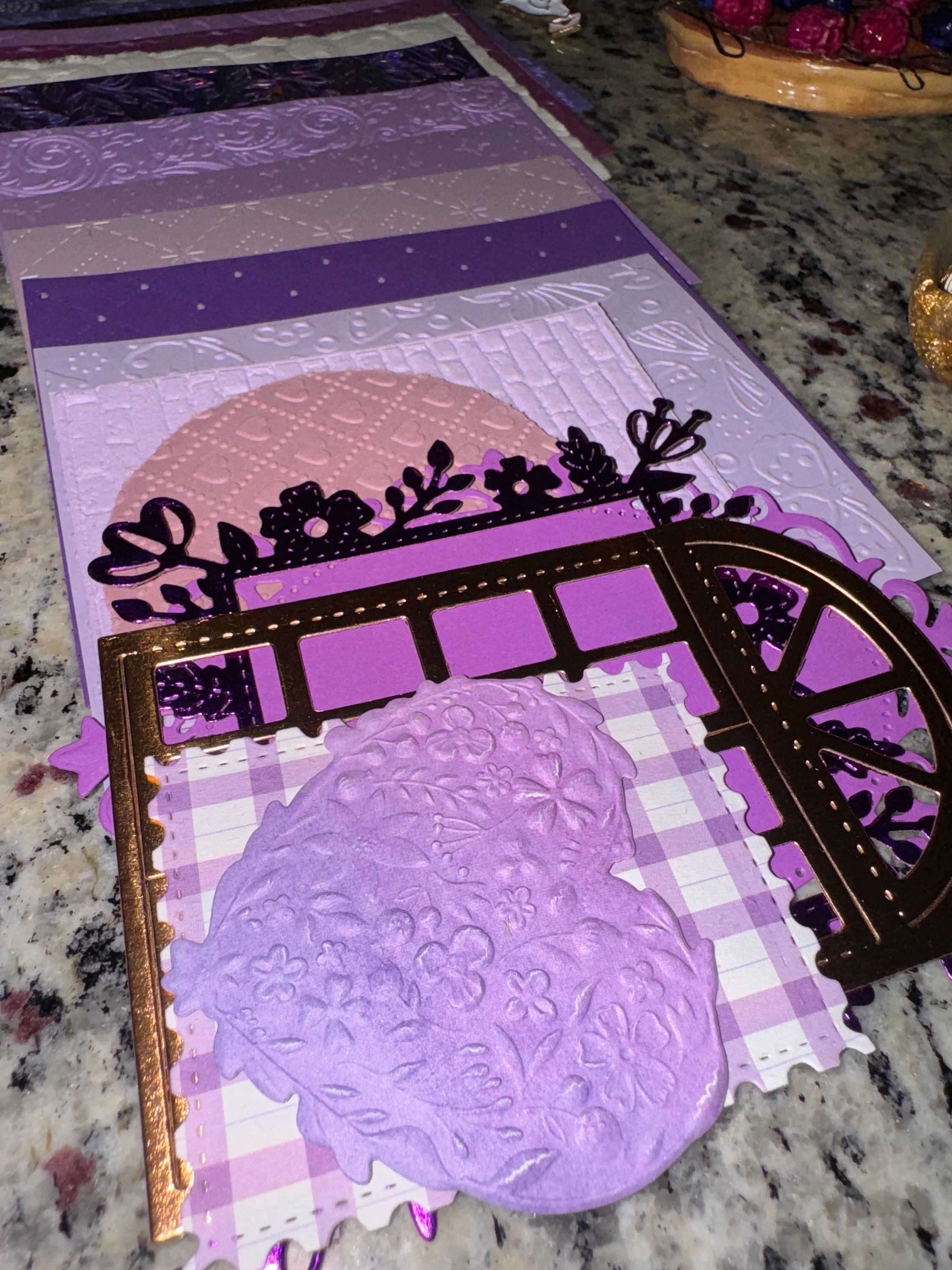 Embossed Paper Bundle Embossed and Die Cut Paper Bundle Ombré Purple