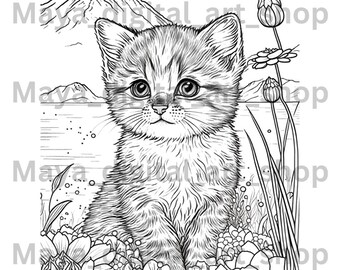 Premium Vector  Cute cats faces coloring page set collection