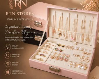 Lockable Jewelry Box | Travel Jewelry Organizer | Earring Storage Case