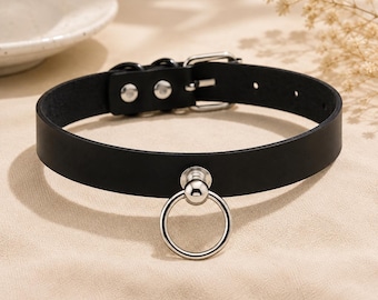 Reze Cosplay Choker | Anime Punk Leather Collar | Pull Ring Chain Necklace | Costume Accessory