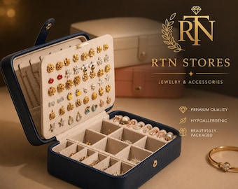Leather Jewelry Box | Ring & Earring Organizer | Travel Jewelry Case