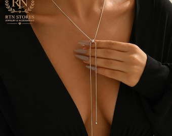 Retro Tassel Necklace: Adjustable Stainless Steel Pendant Sweater Chain Jewelry
