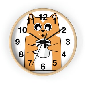 Cat Coffee - Wall Clock