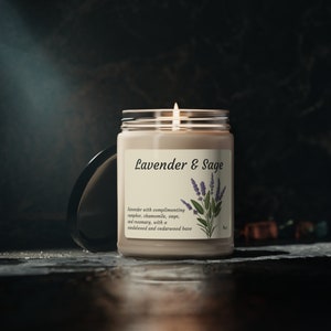 Lavender & Sage - Scented Soy Candle - 9oz
