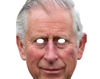King Charles III 2023 celebrity party face fancy dress - King Charles III coronation face mask - Crown and King Charles III face mask set