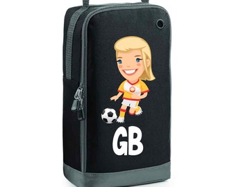 Sac à chaussures de football dessin animé personnalisé - Sac de football - Sac à chaussures - Sac de football pour enfant - Tenue de football - Chaussures de football - Football personnalisé