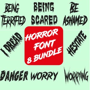 Horror Font SVG Bundle, Scary Dripping Font, Halloween Letter Font, Spooky Cricut Font, Grunge Font Design