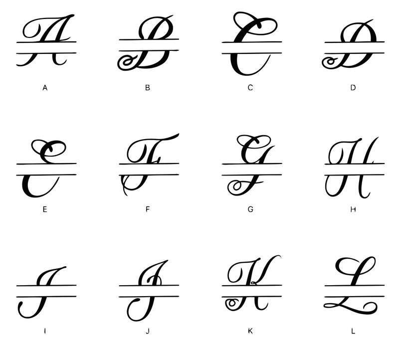Split Monogram Alphabet SVG, DXF, PNG, Split Monogram Frame Alphabet ...