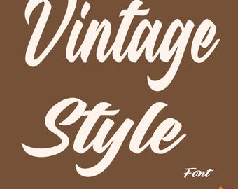 Vintage Style Font SVG Bundle, Retro Calligraphy Cricut Font, Handwriting TTF Font Set, Curve Font Design