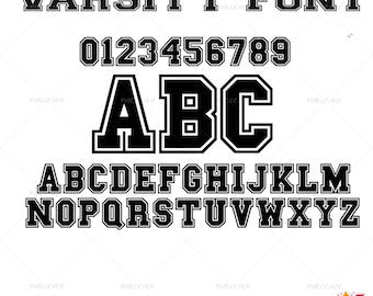 Varsity Font SVG Bundle, Outline College Letters, Sports Alphabet Cut Files, Cricut Font Designs