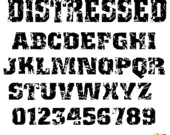 Distressed Font SVG Bundle, Grunge Letter TTF, Rough Texture Cricut Font, Distressed Font Design, Urban Style