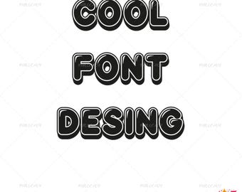 Cool Font SVG Bundle, Outline Letter TTF, Bubble Font Set, Cartoon Font Designs, Bold Font