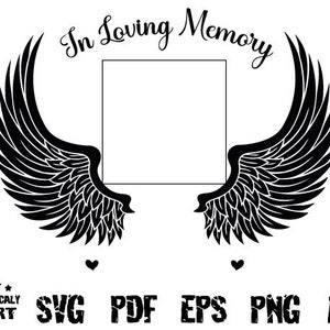 IN LOVING MEMORY - Memorial Svg, Angel Svg, begrafenis Svg, commercieel gebruik Svg, Cricut Memorial, geliefde Png, verlies Svg, Faith Svg