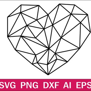 Corazón geométrico, SVG, EPS, Imágenes Prediseñadas, Corazón svg, Vector, Descarga digital, Descarga instantánea, Archivo de corte, Geo Corazón svg, Corazón, Geométrico