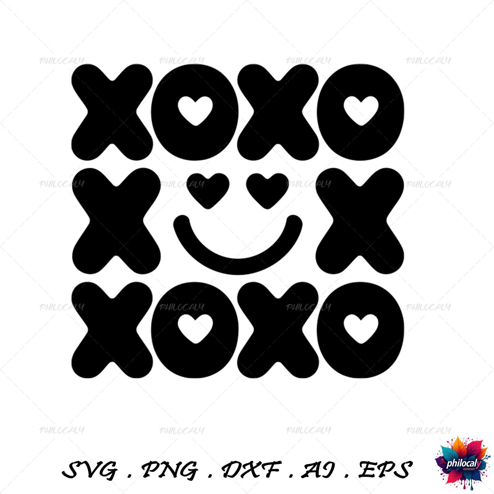 Love Happy Face SVG, XOXO Svg, Valentine Shirt Svg, Heart Eyes Happy ...