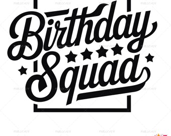 Birthday Squad SVG Bundle, Birthday Girl Cut Files, Party Shirt Design, Birthday Crew PNG