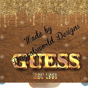 Guess leather Tumbler design 20 oz PNG