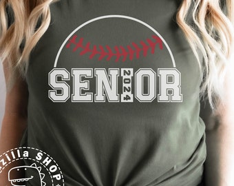 Senior Baseball Graduation Clipart, Half Baseball, word "Senior" in Collegiate Style and Grad Year 2023-2026 Digital Download Svg,Png,Eps