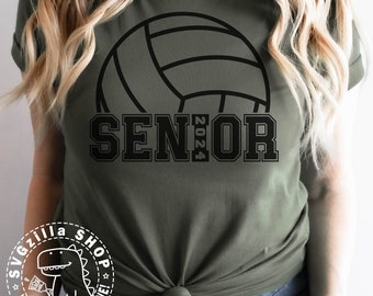 Senior Volleyball Graduation Clipart, Half Volleyball, word "Senior" in Collegiate Style and Grad Year 2023-2026 Digital Download Svg,Png