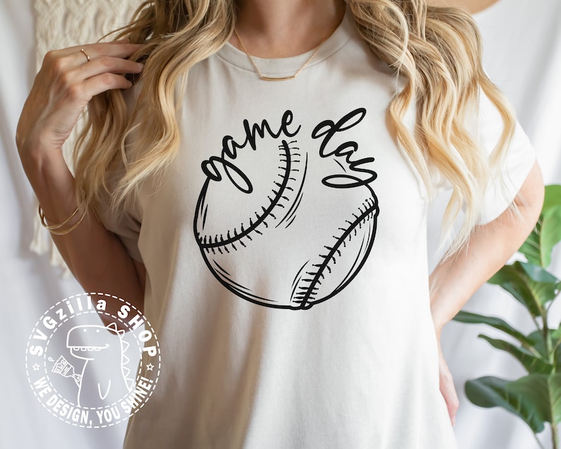 Baseball ball with Game day text SVG, EPS, PNG, DXF, PDF and AI files