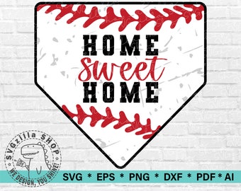 Home Sweet Home SVG Baseball Home Plate Cut File, Home SVG, Baseball Clipart for Cricut, Home Sweet Home Digital Download Design SVG