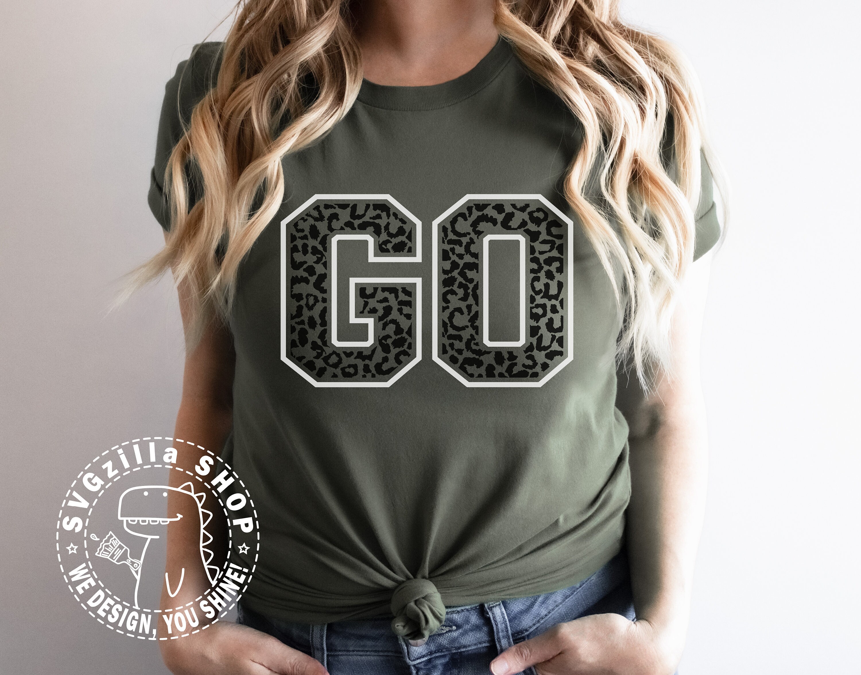 Go SVG - Go Leopard Print SVG, Football Cut File for T-shirt, Cricut ...