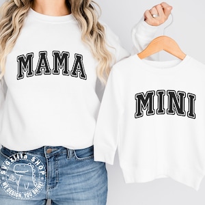 Mama Mini SVG Mama PNG, Mama Mini Svg Cut File For T-shirt, Varsity Style Font, Mother's Day Design Svg, Mama Cricut File Digital download