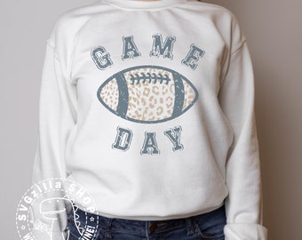 Game Day Leopard Football SVG Football Mom PNG, Football Game Day Cut File For T-shirt, Leopard Football Png, Football Svg, Digital download