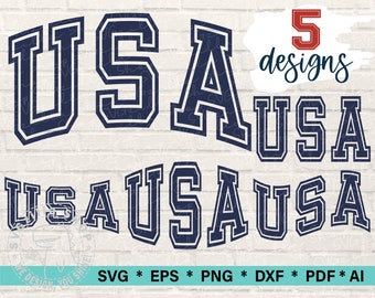 USA Svg - America Svg, USA Clipart, Varsity Letter Shirt Patriotic Svg, Cut File for T-shirt, Digital download, Cricut Silhouette USA Design
