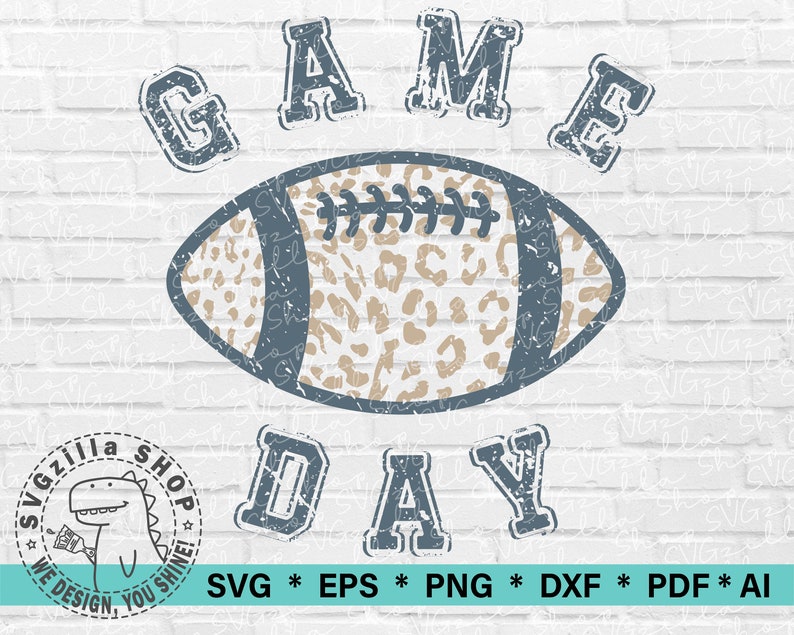 Game Day Leopard Football SVG, EPS, PNG, DXF, PDF and AI files