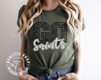 Saints Svg, Go Saints Leopard SVG Go Saints Mascot SVG, Cut File For T-shirt, Cricut File Leopard Svg Digital download, Football svg