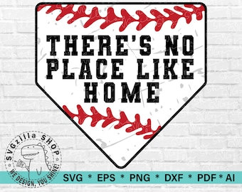 Baseball Home Plate SVG There's No Place Like Home SVG, Clipart for Cricut, Baseball Cut File, There's No Place Like Home Digital Design SVG