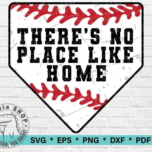 Baseball Home Plate SVG There's No Place Like Home SVG, Clipart for Cricut, Baseball Cut File, There's No Place Like Home Digital Design SVG