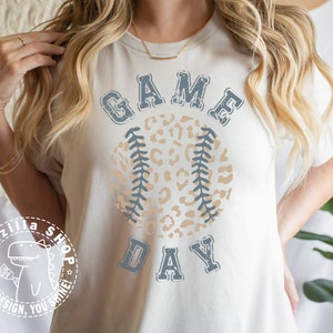 Día del juego Leopard Baseball SVG Baseball Mom PNG, Game Day Cut File For T-shirt, Leopard Baseball Png, Baseball Design Svg, Descarga digital