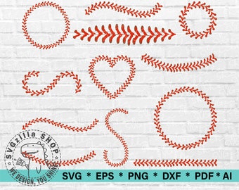 Softball Stitching SVG - Baseball SVG, Clipart for Cricut, Baseball Team SVG, Cut File Baseball Template, Baseball Mom Svg, Digital download