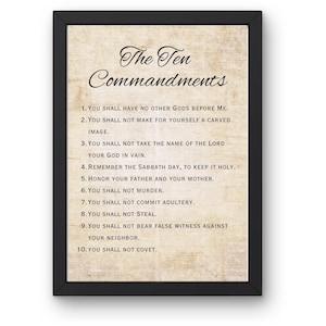 The Ten Commandments Wall Decor | The 10 Commandments Wall Art | Christian Home Decor | Printable | Christian Wall Decor | Digital File