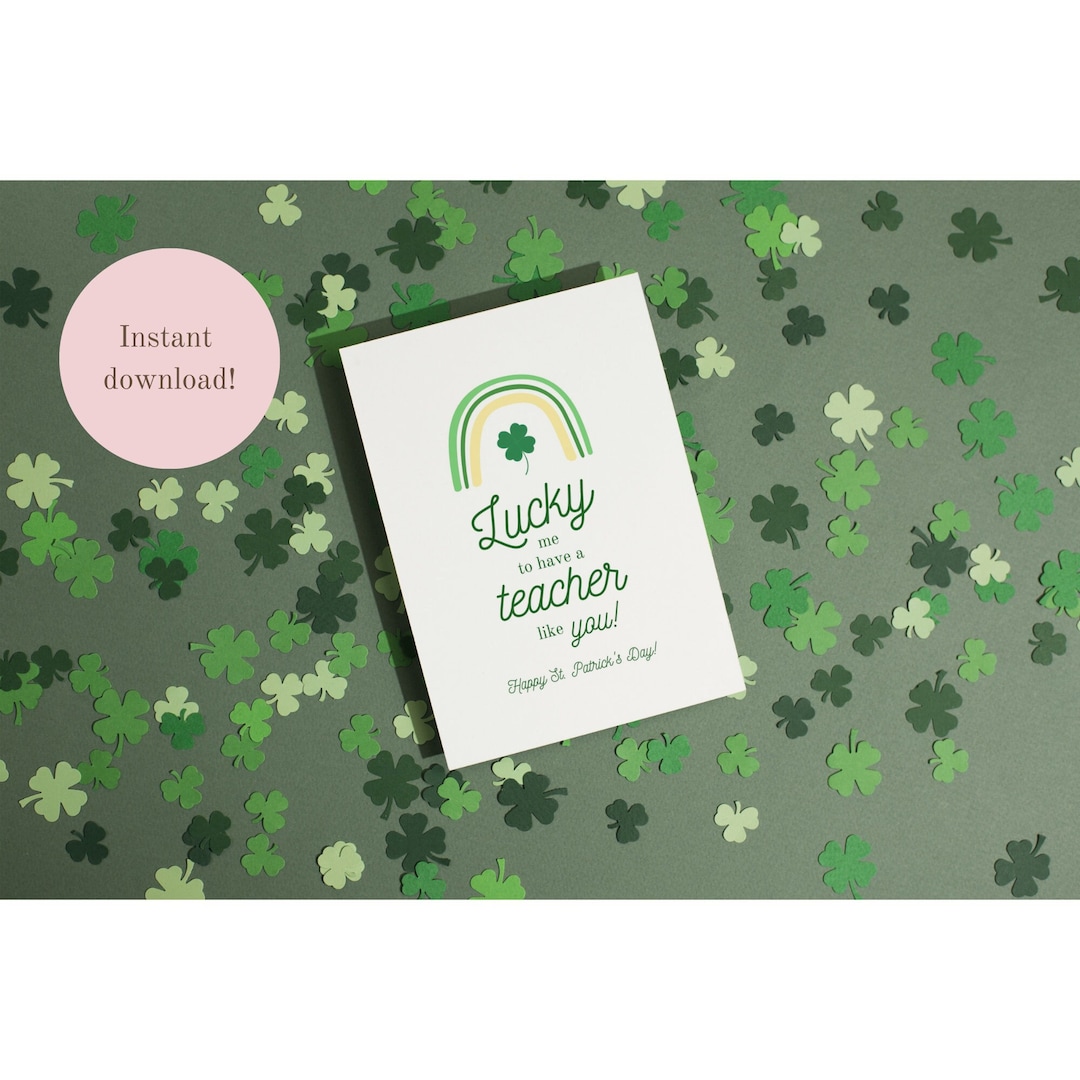 St. Patrick's Day Printable Greeting Card for Teacher | St. Patrick's ...