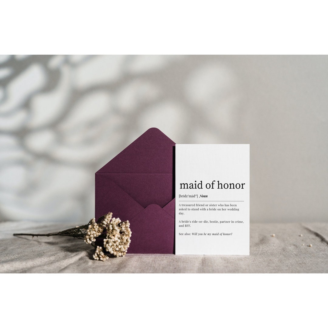 Maid of Honor Proposal Card, Printable Maid of Honor Card, Digital ...