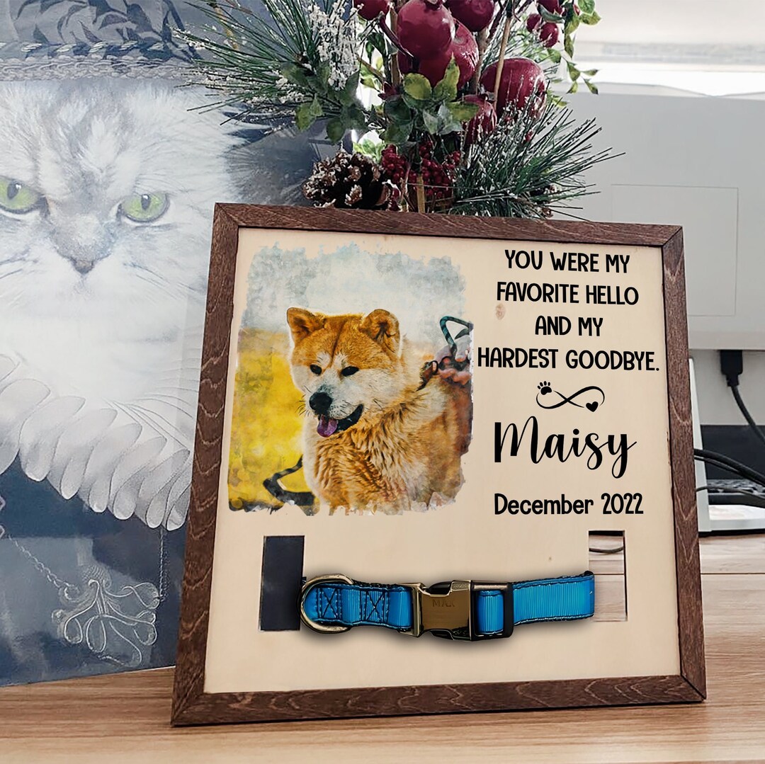 Custom Dog Collar Memorial Memorial Pet Collar Sign Dog Loss Etsy