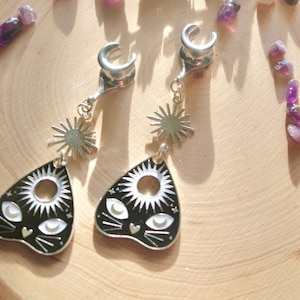 4g - 25mm *Single sided*  Silver Kitty Planchette  | Plug Earrings | Womens Gauges