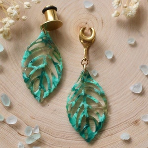 4g-25mm *Re Stock!!* Acetate Leaf Plug Earrings