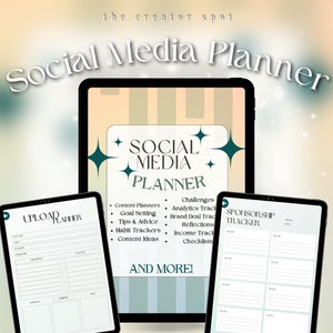 Social Media Planner | Content Calendar | Social Media Goal Planner | Influencer Planner | Ipad Social Media Planner for Content Creator