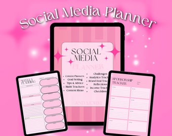 Social Media Planner | Content Calendar | Social Media Goal Planner | Influencer Planner | Ipad Social Media Planner for Content Creator